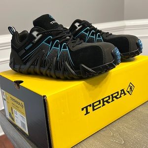 Terra Spider X Composite Safety Toe Shoes size 8.5 Black/Aqua New with Tags